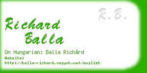 richard balla business card